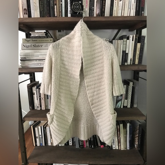 Urban Outfitters Pins and Needles Cozy Mohair Blend Cream Cocoon Cardigan S - Picture 2 of 14